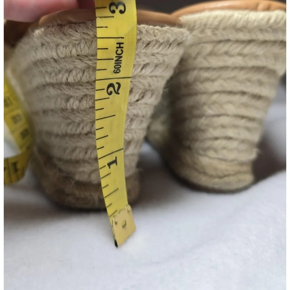 J Crew Espadrilles Wedge Sandals Neutral Rope Jute Coastal Resort Boho Women 9.5